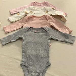 Carter's Assorted Bodysuits in Pink, White, and Gray